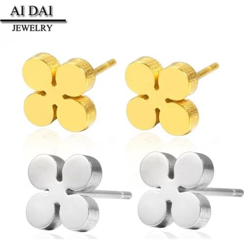 Cold wind ins flower titanium steel earrings simple and versatile girlfriends female earrings