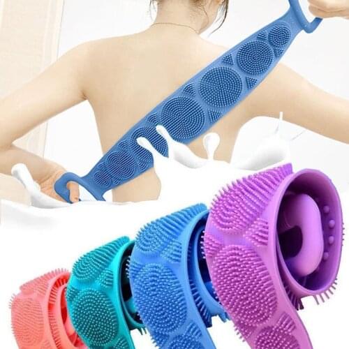 Brushes Bath Towels SiliconeBody Brush Rubbing Back Mud Peeling Massage Shower Extended Scrubber Skin Clean Brushes Bathroom