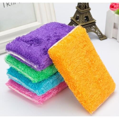 30pcs cleaning brushes scrubber ANTI-GREASY bamboo fiber washing dish foam,magic multi-function wipping/cleaning rags