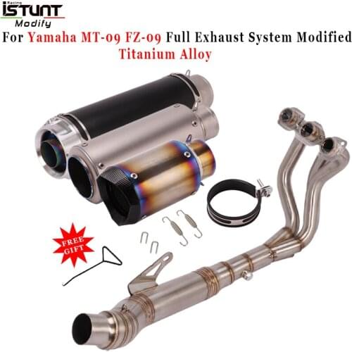 Slip On For Yamaha MT09 XSR 900 MT-09 FZ-09 Full System Escape Motorcycle Exhaust Front Middle Link Pipe Titanium Alloy Muffler