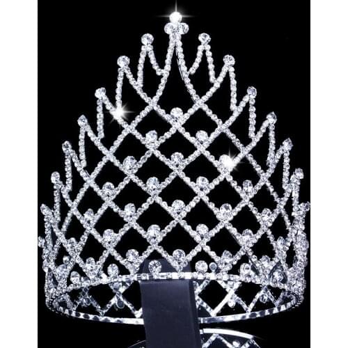 Tiaras Crowns Bridal for Women Diamante Queen Big Crown Tiara Pageants Hair Jewelry Headpiece wedding hair accessorie tiara