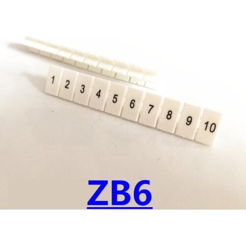 UK2.5B UK5N Din Rail Terminal Blocks Maker Strips with Numbers Printed ZB6 100PCS/LOT free shipping