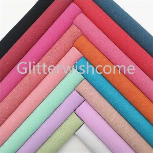 Glitterwishcome 21X29CM A4 Size Vinyl For Bows Suede Synthetic Leather Fabric Faux Leather Sheets for Bows, GM096B