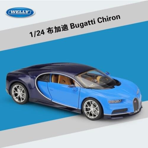 Welly 1:24 Diecast Chiron Blue Red White Golden Sport Cars High Simulation Vehicle Alloy Metal Model Car