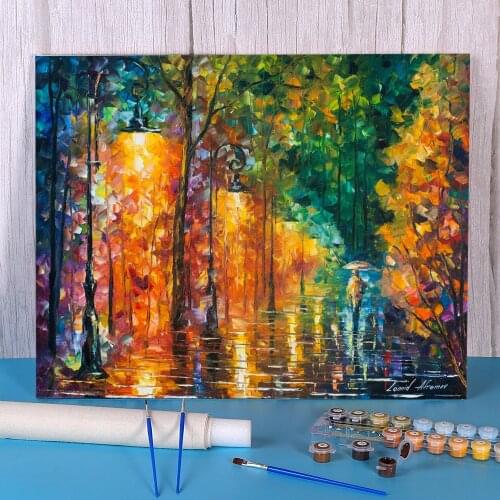 Green Night DIY Paint By Numbers Set Acrylic Paints 40*50 Picture By Numbers Photo Handmade Crafts Adults Handicraft