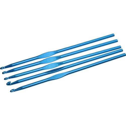 5PCS 4mm Aluminum Hand Sewing Crochet Hook For Stitching At Random Color Weave Craft Sweater Hats Scarf 15cm(5 7/8") Long