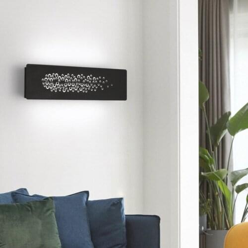 8W LED Wall Bedside Light Fixture Acrylic Rectangle Lamp Surface Mounted Hotel White/Black shell