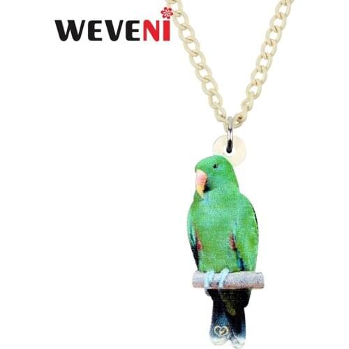 WEVENI Acrylic Eclectus Parrot Bird Necklace Pendant Choker Animal Jewelry Women Girl Party Gifts Costume Accessory New Fashion