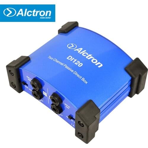Alctron DI120 passive DI box for guitar recording and stage performance, ideal for keyboard, acoustic and electric guitar