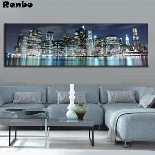 Super Large DIY Diamond painting Cross Stitch City night view Full Square drill Rhinestone Embroidery 5D Mosaic decor gift A590