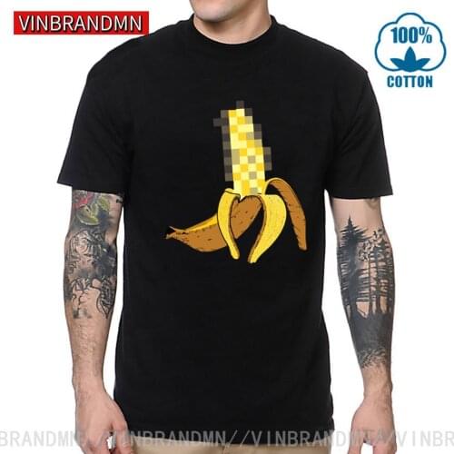 Camiseta Hombre Sexy Hot Mosaic Banana Tee shirt X banana T shirt men Funny Censored Banana T-shirt homme 2019 New Design tshirt