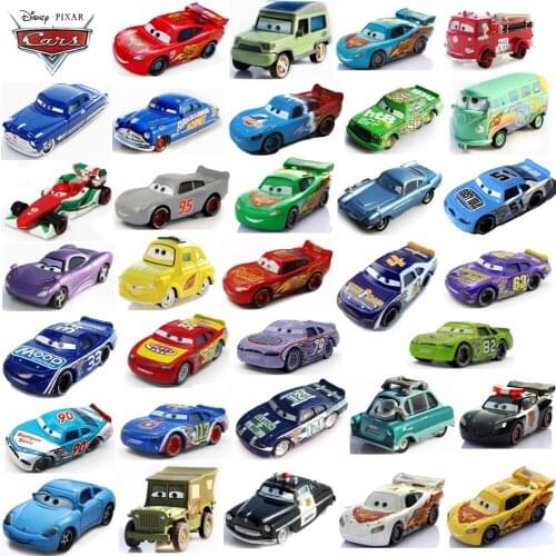 Disney Pixar Cars 2 3 Lightning McQueen Mater Jackson Storm Ramirez 1:55 Diecast Vehicle Metal Alloy Boy Kid Toys Christmas Gift