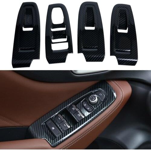 For Subaru Crosstrek XV 2018 2019 Car Interior Carbon Fiber Window lift button Decorative Frame Modification Trim Auto Stickers