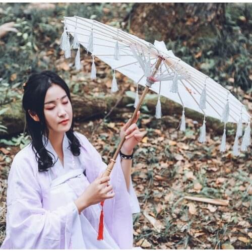 Ancient Oriental Hanfu Kimono Flower Umbrella Chinese Film TV Photo Prop Studio Dance Umbrella Asia Stage Cosplay Game Umbrella