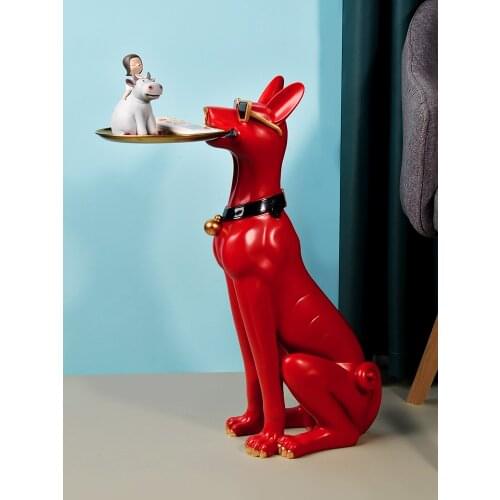 Nordic Style Home Decor Figurine Dog Figurine Storage Desk Living Room StatuesCreative Decoration Statue Decorative Statue Tray