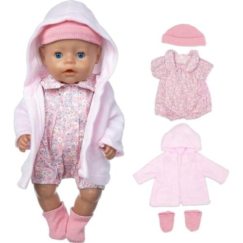 4Pcs/ Suit+Coat+Hat+Socks Doll Clothes Fit 17 inch 43cm Doll Clothes Born Baby Suit For Baby Birthday Festival Gift