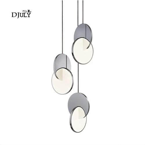Nordic Round mirror metal led pendant lights for dining room kitchen personality home deco living room hanging lamp fixtures