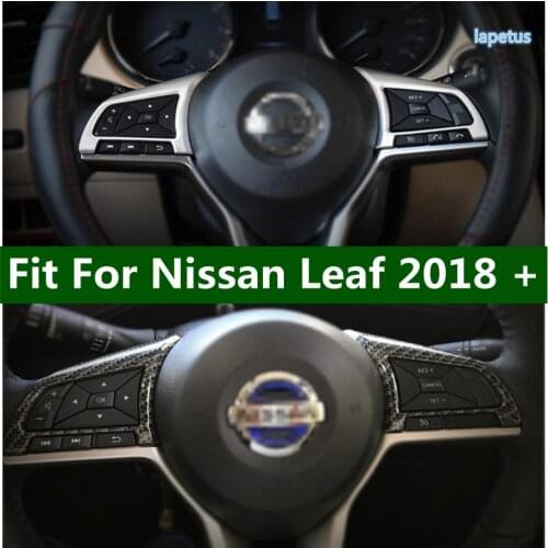 Lapetus Matte / Carbon Fiber Interior For Nissan Leaf 2018 - 2021 Steering Wheel Button Decoration Frame Cover Trim 2 Pcs / Set