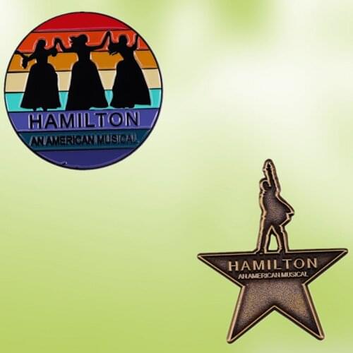 American Broadway Musical Rise Up Golden Hamilton Star The Schuyler Sisters Work Lin-Manuel Miranda Enamel Pin Brooch Badge