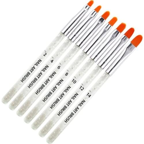 Nail Art Brush Set 7pcs Gel Nail Acrylic Brushes Nail Design Tool For Manicure Painting Draw Pen To Brush Gel Uv Nail