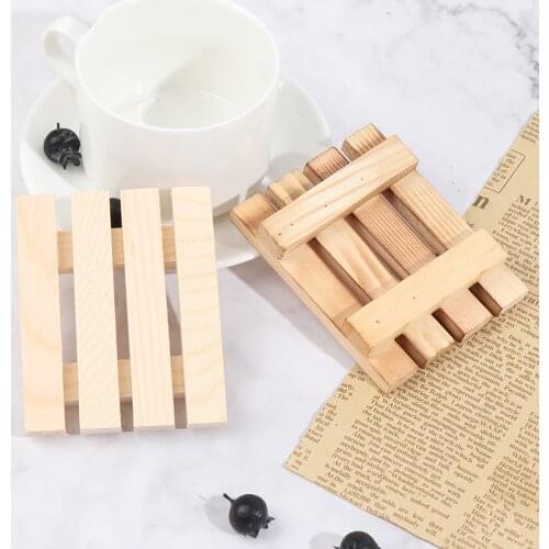 Natural Wood Wooden Soap Dish Storage Tray Holder Bath Shower Plate Support Tray Shower Plate Wash Soap Bath 9*7*1.5cm