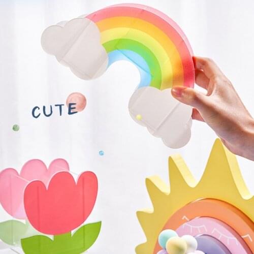 Rainbow Cactus Acrylic Pen Holder Cute Pencil Box Desktop Stationery Organizer