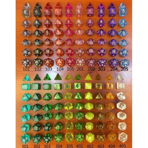 New color d&d 7pcs/Set Resin Polyhedral TRPG Games dice / 2016 hot polyhedral dice