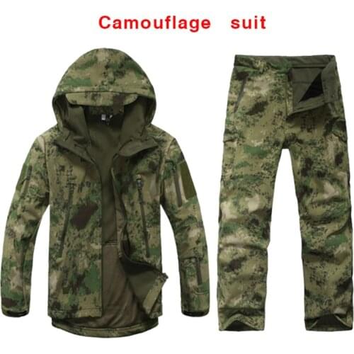 Brand New TAD Tactical Softshell Camouflage Set Men Army Windbreaker Waterproof Hunting Clothes Camo Military Jacket and Pants