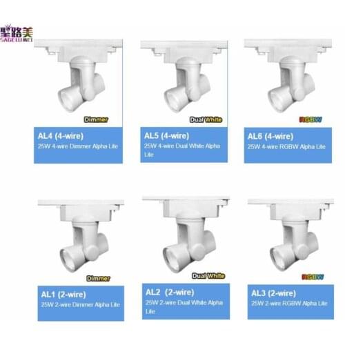 MiLight Alpha lite AL1 AL2 AL3 AL4 AL5 AL6 25W 2-Wire 4-Wire Dimmer Dual White RGBW Tracklight 2.4G Wireless 99-Zone Remote