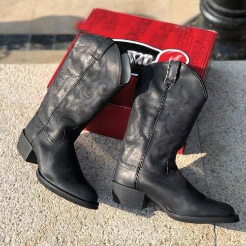 Riding boots men and women high boots leather breathable spring and autumn new leather shoes fashion all-match high heels