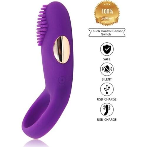 Silicone Ring Vibrating Penis Rings Waterproof USB Rechargeable 12-Speed Vibrator Powerful Clitoris Stimulator Adult Sex Toy