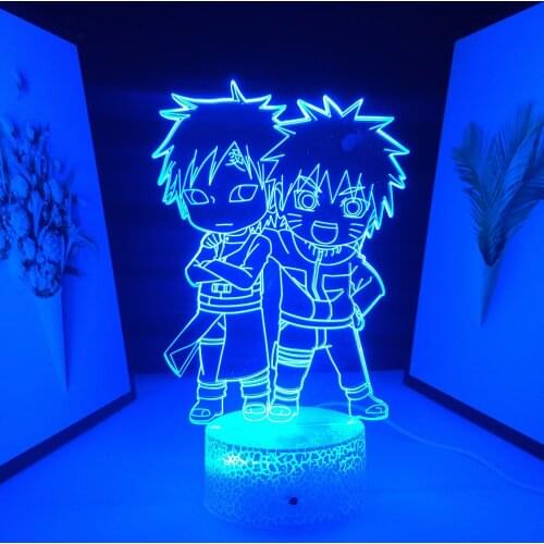 3D LED Lamp Anime Figure White Cracked Base Hom Bedroom Table Decoration Night Light for Couple Children Festival Birthday Gifts