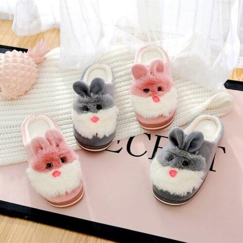 Slippers women Winter Slippers Furry Rabbit Ears Plush slippers home slippers Indoor slides Ladies Soft Comfort Faux Fur Slipper