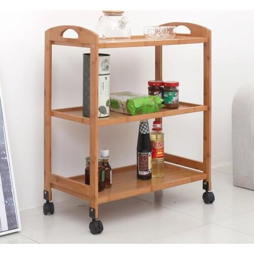 Home kitchen dining car boutique beauty salon car Hotel tea solid wood car three-layer mobile trolley