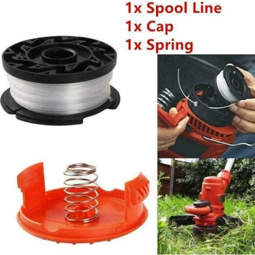 For Black &Decker Spare String Trimmer Strimmer Orange Cover Cap+AF-100 with Spring Replacement Spool&Line 30ft