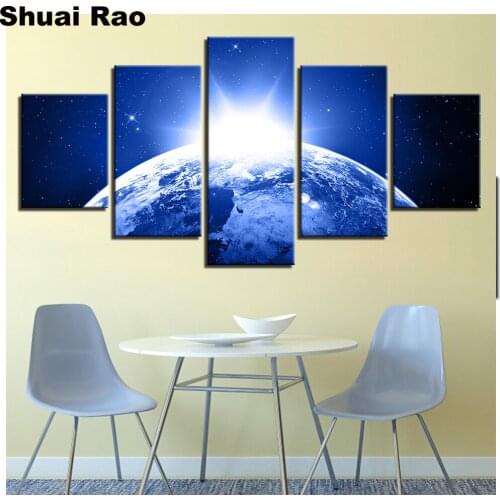 Earth Universe diamond painting full square diamond art 5d diy diamond embroidery 5pcs Space landscape scenery home decor