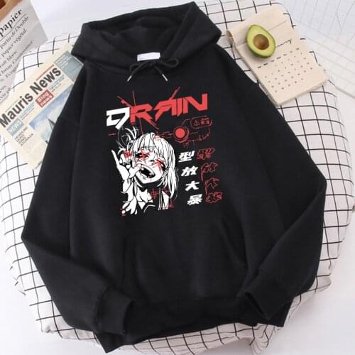 90s Goth Anime Hoodie Aesthetic Women Sweatshirt Punk Grunge Streetwear Ladies Gothic Top Manga Harajuku Clothes Y2k Female