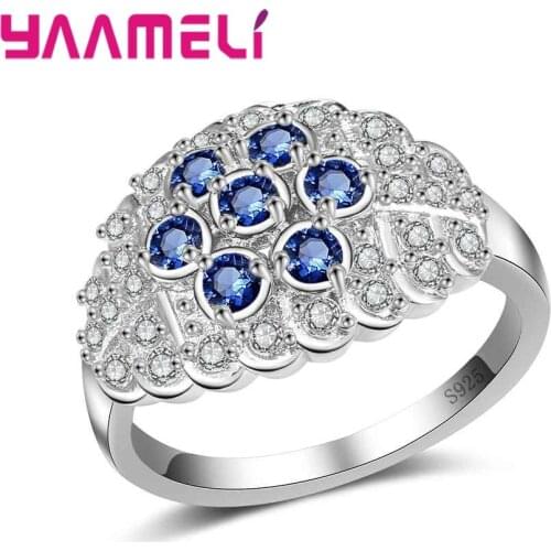 Top New 925 Sterling Silver Zircon Crystal Charming High Quality Ring Women Wedding Finger Luxury Bijoux As Love Gift