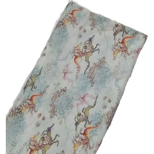 Brand New Cartoon Sea Horse Fighting War Printed Cotton Fabric 50x105cm Design 023 Fabric Patchwork for Cloth Dress Party Home D