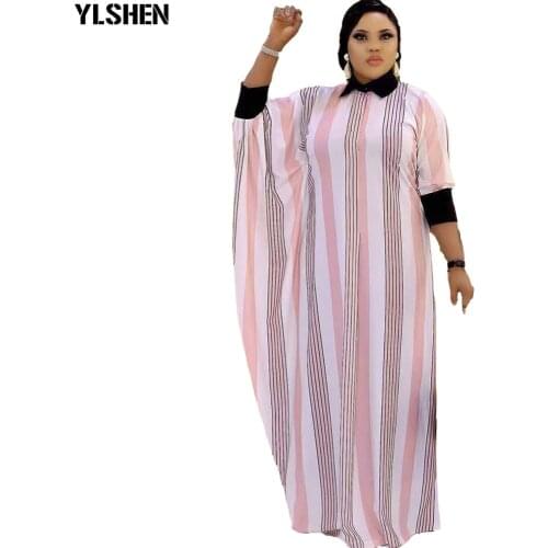 African Dresses for Women 2021 Summer African Clothes Dashiki Print Grand Boubou Africaine Femme Robe Bazin Riche Africa Dress