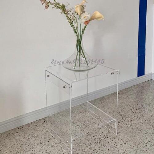 Acrylic table simple fashion modern bedroom bedside table designer light luxury creative living room sofa side table
