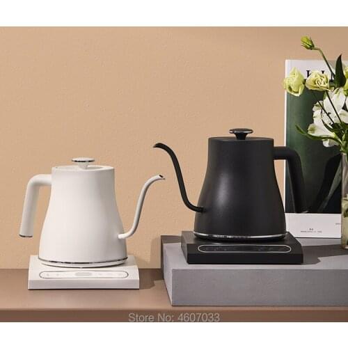 Stainless Steel electric kettle With insulation 0.8L coffee pot constant temperature control mini Gooseneck long nozzle teapot