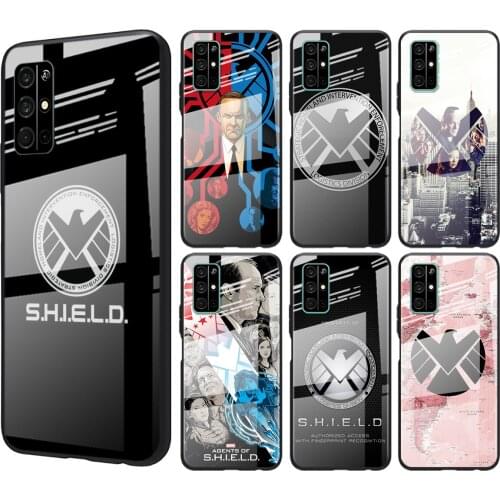 Tempered Glass Cover Marvel SHIELD For Huawei Honor 30 20 10 9X 8X Pro Plus Lite Shockproof Shell Phone Case