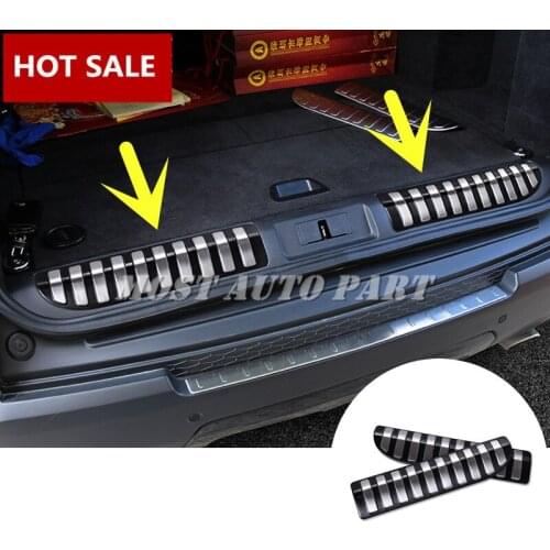 Black Rear Bumper Door Sill Scuff Plate For Land Rover Range Rover Sport 2014-2019 Car accesories interior Car decoration