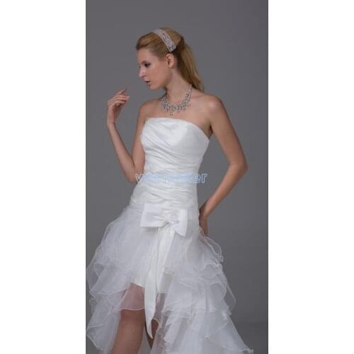 Cheap real photo new fashion 2021 jurken vestidos hot sale simple beach chiffon short front long back Bespoke Wedding Dresses