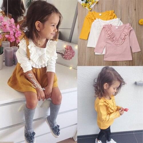 PUDCOCO Baby Girls Cotton Long Sleeve T-shirt 0-5 Year Children Clothing Casual Tops Tee