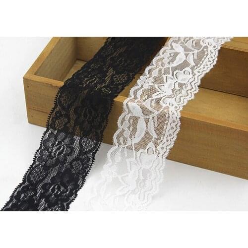 Elastic lace clothing accessories clothing lace decoration jewelry DIY handmade material black and white ribbon