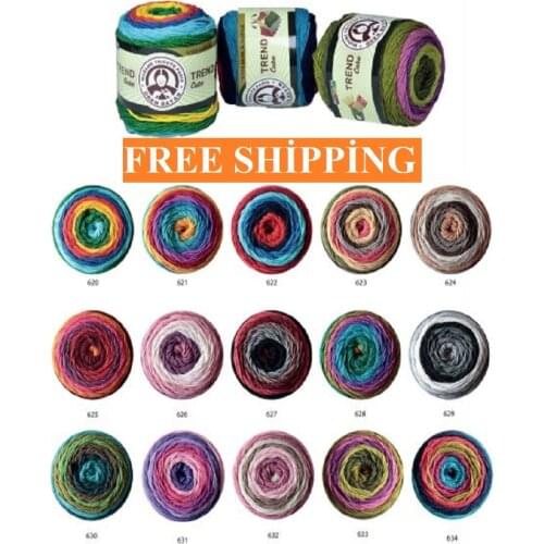 Madame Tricote Paris Trend Cake Yarn DIY knitting Premium Rope Multicolor rope shawl scarf cardigan sweater colored knitting