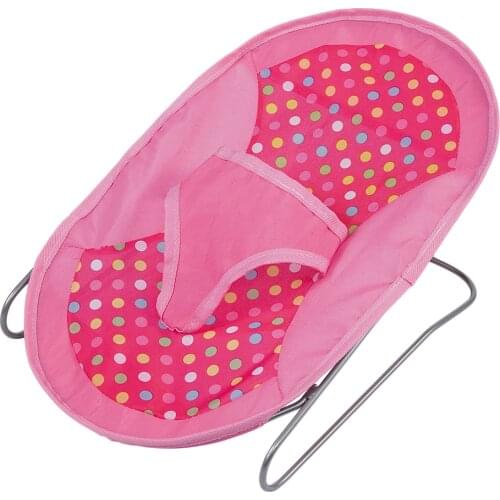 Simulation Baby Doll Cradle Furntiure For 12inch Reborn Doll Nursery Room Accessory Pink Dots