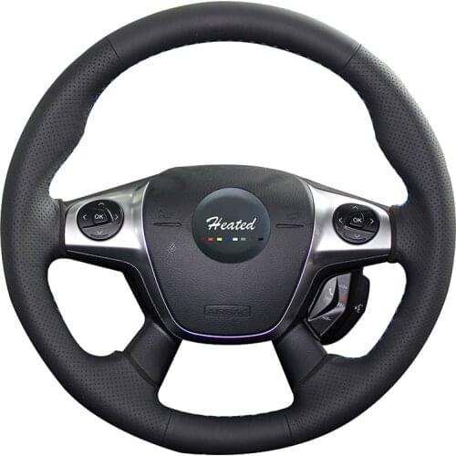 Microfiber leather Steering Wheel Cover for Ford Focus 3 2012-2014 KUGA Escape 2013-2016 car styling braid on the steering wheel